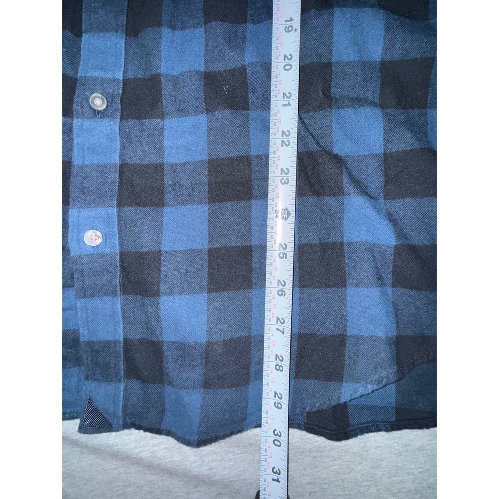 UNTUCKit Button Down Mens XL Blue Buffalo Check Flannel Long Sleeve Shirt - Picture 6 of 7